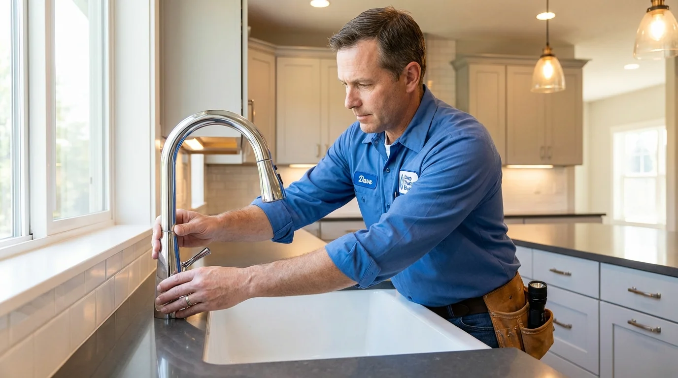 Kitchen faucet installation by Johns Plumbing LLC in La Porte